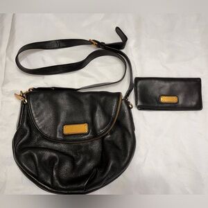 EUC Marc Jacobs Classic Q Natasha black leather crossbody & matching wallet
